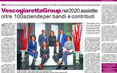 Vescogiaretta Group, nel 2020 assiste oltre 100 aziende per bandi e contributi