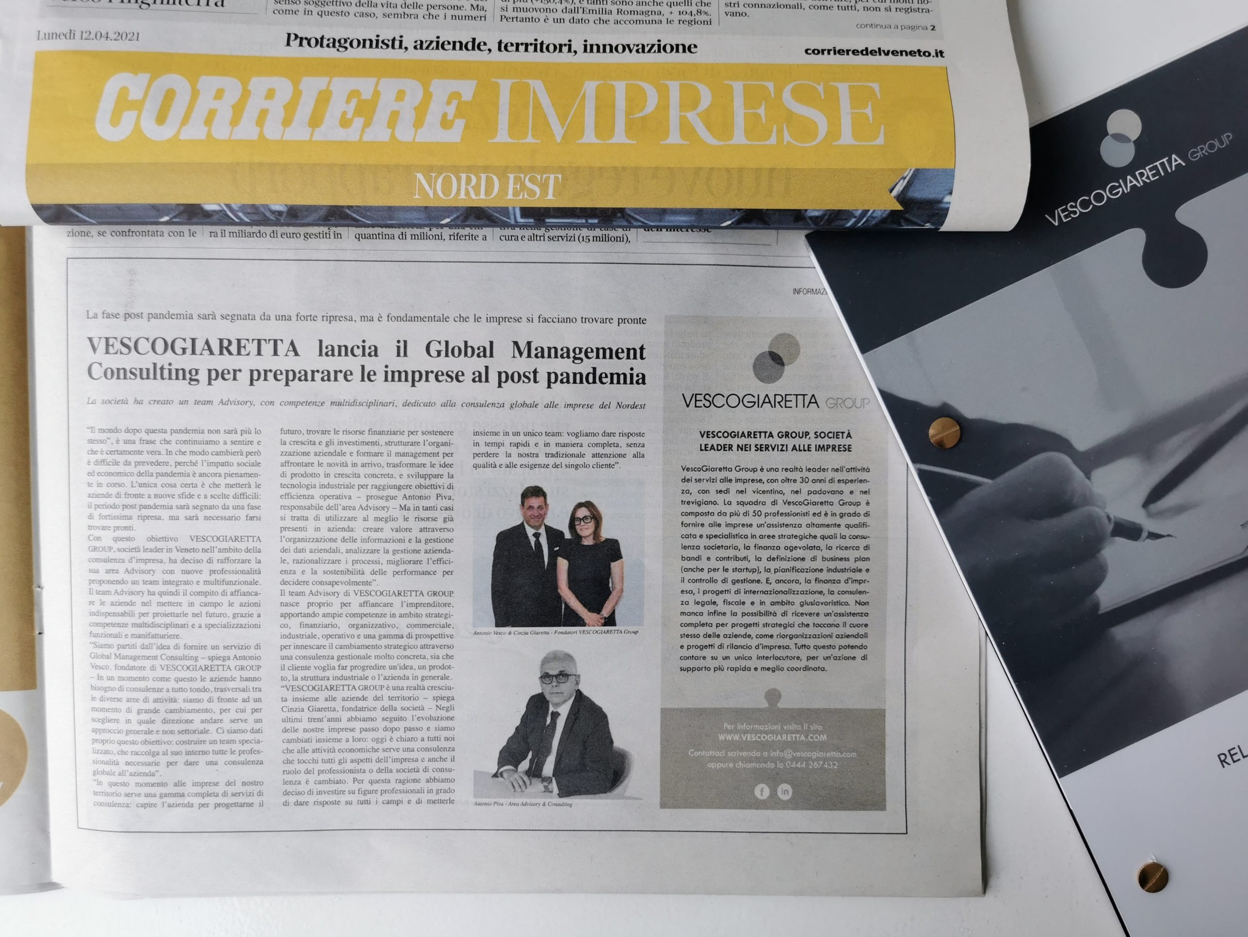 VESCOGIARETTA Group lancia il Global Management Consulting per preparare le imprese al post pandemia